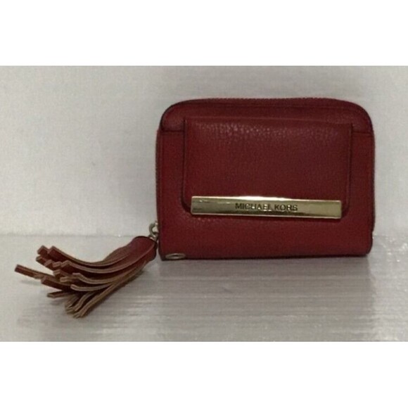MICHAEL KORS Red Leather Wallet Preowned - Picture 1 of 5